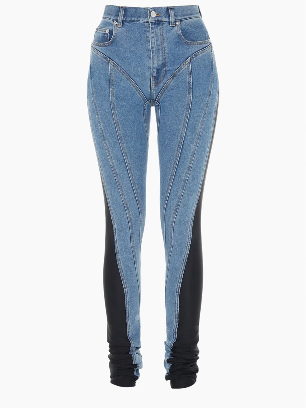 Authentic Iconic MUGLER Cutout Denim Spiral Jeans
